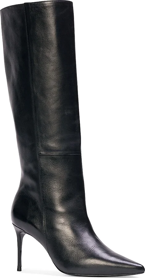 Women's Kath 80MM Leather Boots - Black Leather - Size 5 - Image 2