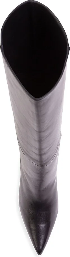 Women's Kath 80MM Leather Boots - Black Leather - Size 5 - Image 3