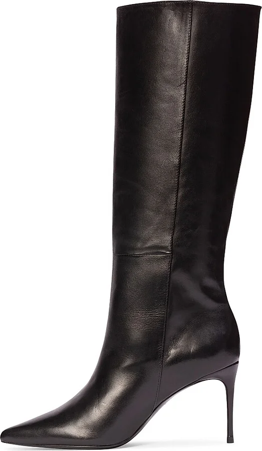Women's Kath 80MM Leather Boots - Black Leather - Size 5 - Image 4