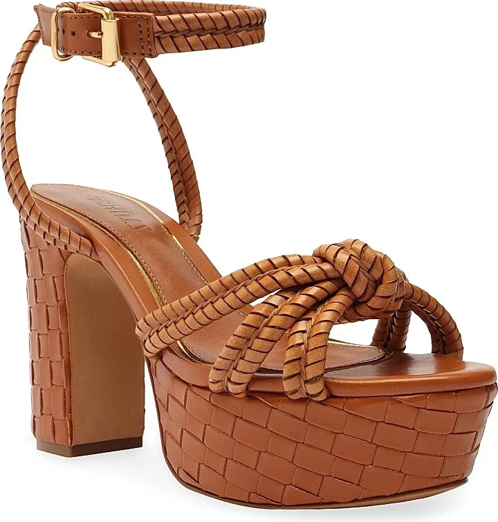 Women's Kathleen 101MM Leather Platform Sandals - Miele - Size 5.5 - Image 2