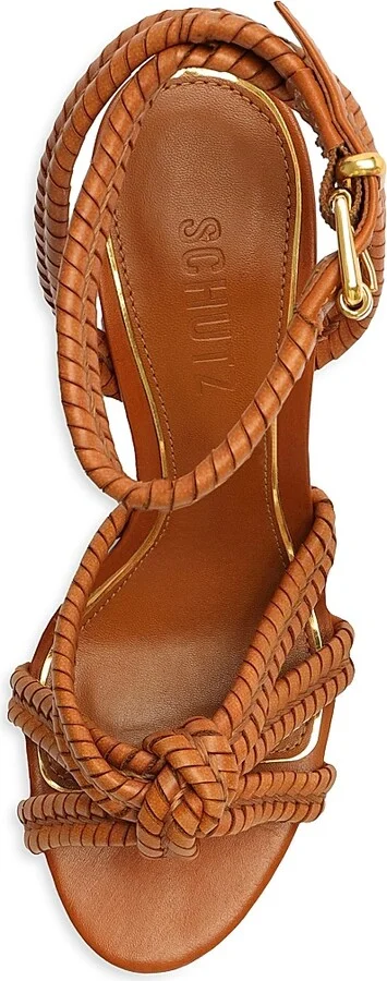 Women's Kathleen 101MM Leather Platform Sandals - Miele - Size 5.5 - Image 4