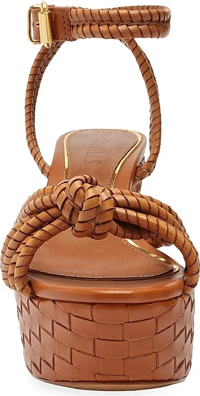 Women's Kathleen 101MM Leather Platform Sandals - Miele - Size 5.5 - Image 6