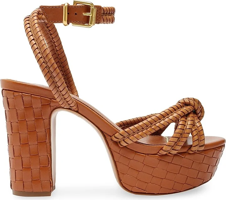 Women's Kathleen 101MM Leather Platform Sandals - Miele - Size 5.5