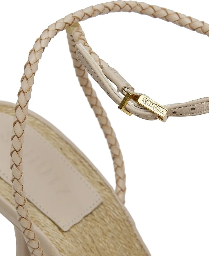Women's Kaya 100MM Leather & Raffia Stiletto-Heel Sandals - Off White - Size 6.5 - Image 5