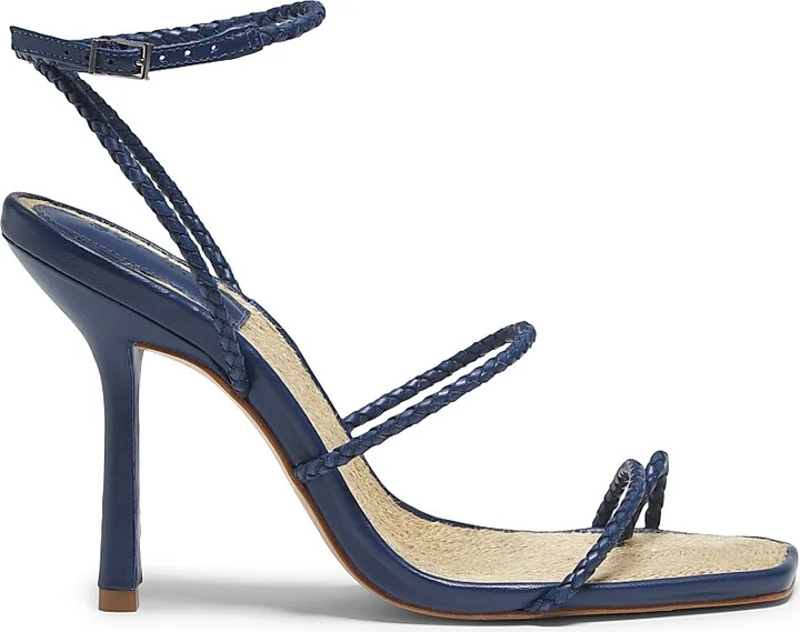Women's Kaya 100MM Leather Stiletto-Heel Sandals - Infinite Blue - Size 6.5