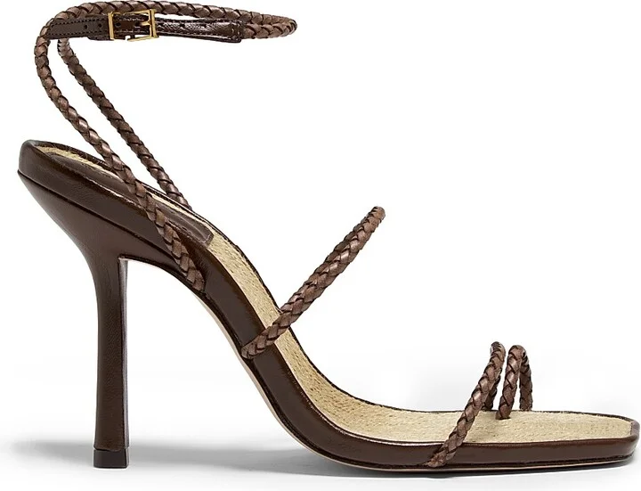 Women's Kaya 100MM Stiletto-Heel Sandals - Desert Brown - Size 6.5