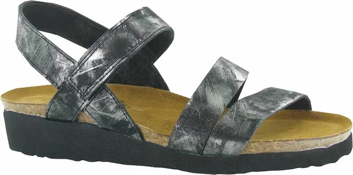 Women's Kayla Sandal In Metallic Onyx Lthr