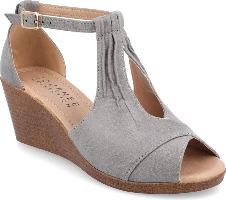 Womens Kedzie Medium and Wide Width Buckle Open Toe Wedge