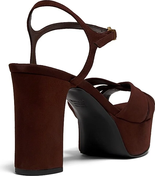 Women's Keefa 100MM Suede Platform Sandals - Root Brown - Size 6.5 - Image 3