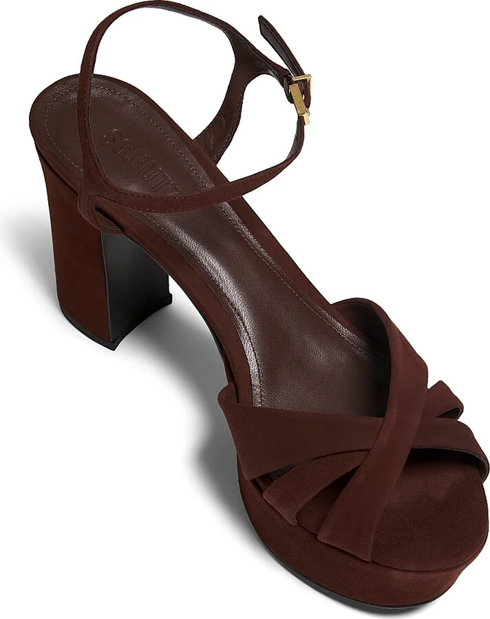 Women's Keefa 100MM Suede Platform Sandals - Root Brown - Size 6.5 - Image 4