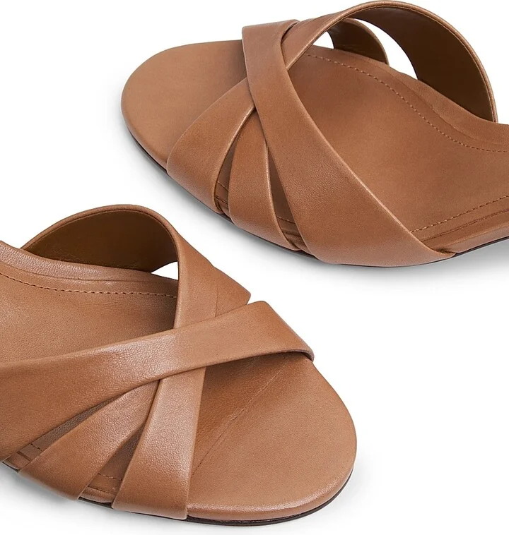Women's Keefa Leather Block-Heel Sandals - Caramel Coffee - Size 6 - Image 5
