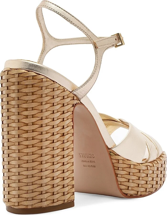 Women's Keefa Straw 133MM Platform Sandal - Platina - Size 6.5 - Image 3