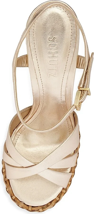 Women's Keefa Straw 133MM Platform Sandal - Platina - Size 6.5 - Image 4