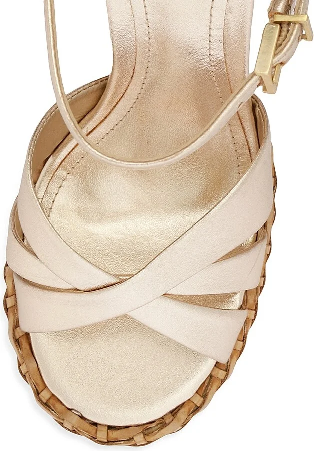 Women's Keefa Straw 133MM Platform Sandal - Platina - Size 6.5 - Image 5