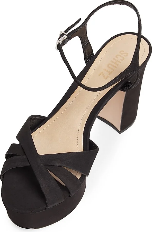 Women's Keefa Suede Platform Sandals - Black - Size 5 - Image 4
