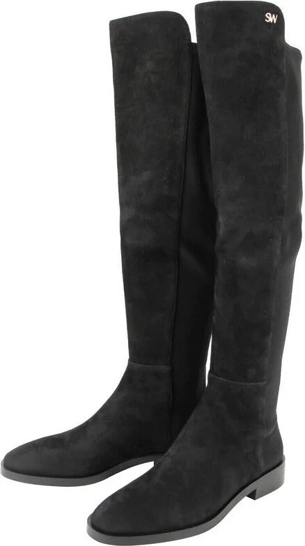 Women's Keelan Black Suede With Logo Over The Knee Boots (38 EU / 7.5 B US) - Image 5