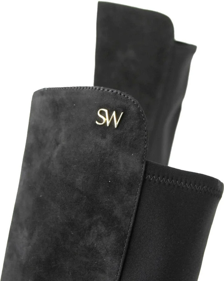 Women's Keelan Black Suede With Logo Over The Knee Boots (40 EU / 9.5 B US) - Image 6
