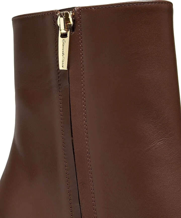 Women's Keinna 85MM Leather Block-Heel Booties - Brown - Size 5 - Image 6