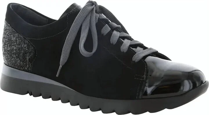 Women's Kellee Sneaker In Black Patent/suede