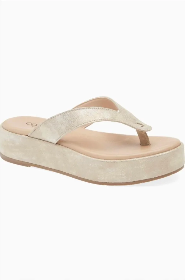 Women's Kendra Platform Flip Flop In Soft Gold