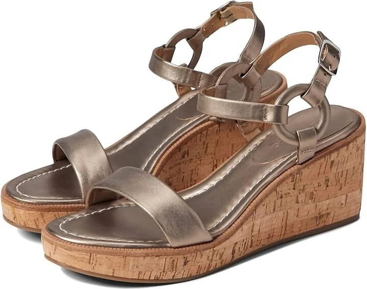 Women's Kennedy Wedge Sandals In Platinum Glove Leather