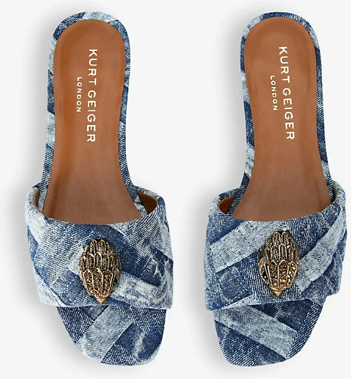 Womens Kensington Eagle-Head Denim Sandals Eur 38/5 Uk Women - Image 2