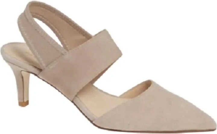 Women's Keys Slingback Pump In Mushroom Suede