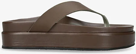 Womens Khaki Charys Flatform Leather Sandals Eur 38/5 Uk Women