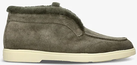 Womens Khaki Fortune Embossed-Branded Suede Ankle Boots Eur 40.5 / 7.5 Uk Women