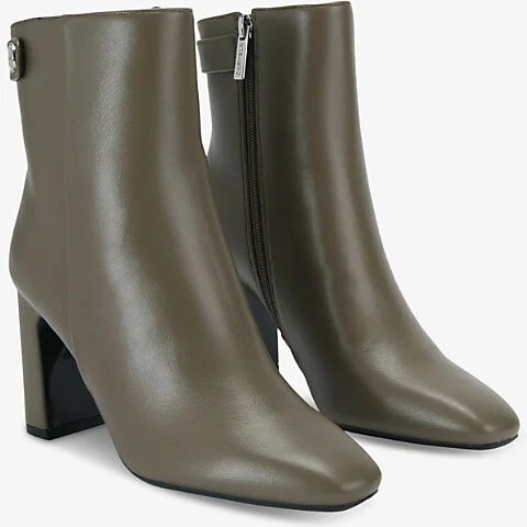 Womens Khaki Jackpot Block-Heel Faux-Leather Ankle Boots Eur 41 / 8 Uk Women - Image 2
