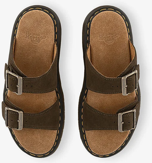 Womens Khaki Josef Suede Slide Sandals Eur 40 / 7 Uk Women - Image 2