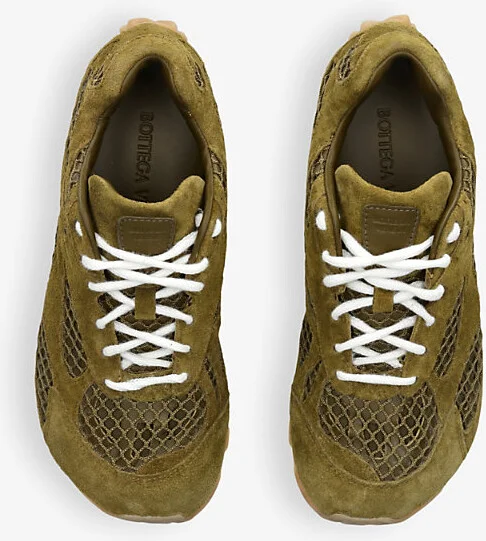 Womens Khaki Orbit Suede and Mesh Low-Top Trainers Eur 37 / 4 Uk Women - Image 2