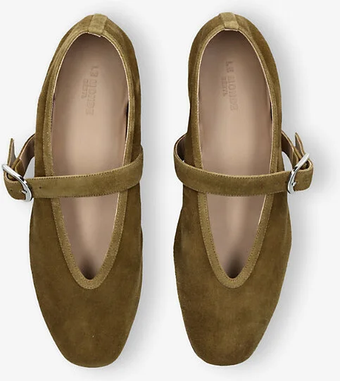Womens Khaki Stella Single-Strap Suede Pumps Eur 38/5 Uk Women - Image 2