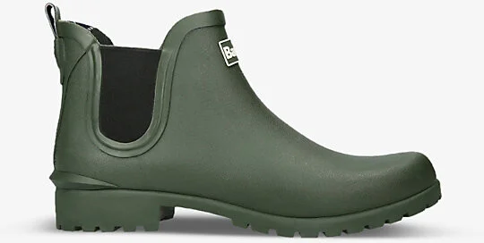 Womens Khaki Wilton Rubber Chelsea Wellington Boots Eur 41 / 8 Uk Women