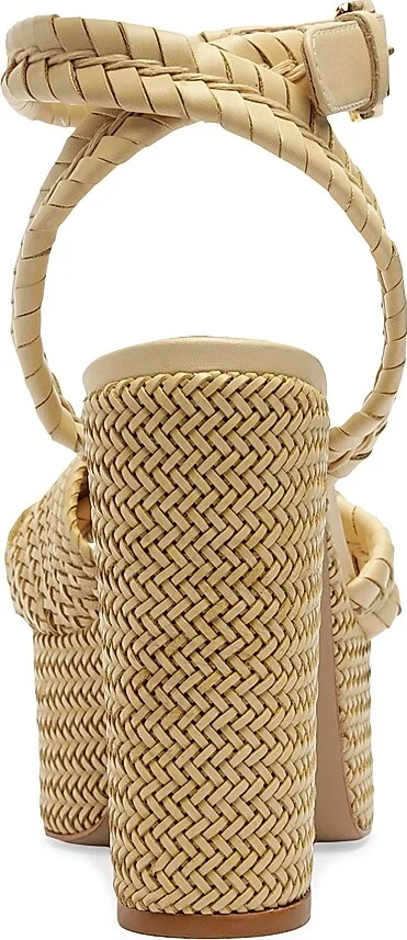 Women's Khari 100MM Knotted Leather Platform Sandals - Natural - Size 6.5 - Image 4