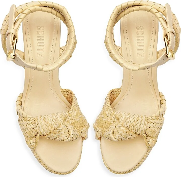 Women's Khari 100MM Knotted Leather Platform Sandals - Natural - Size 6.5 - Image 5