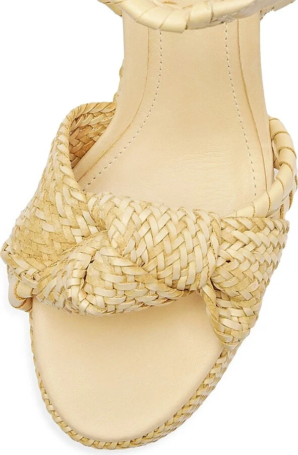 Women's Khari 100MM Knotted Leather Platform Sandals - Natural - Size 6.5 - Image 6