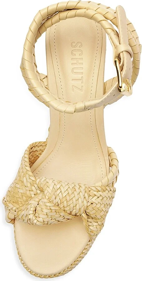 Women's Khari 100MM Knotted Leather Platform Sandals - Natural - Size 6.5 - Image 8