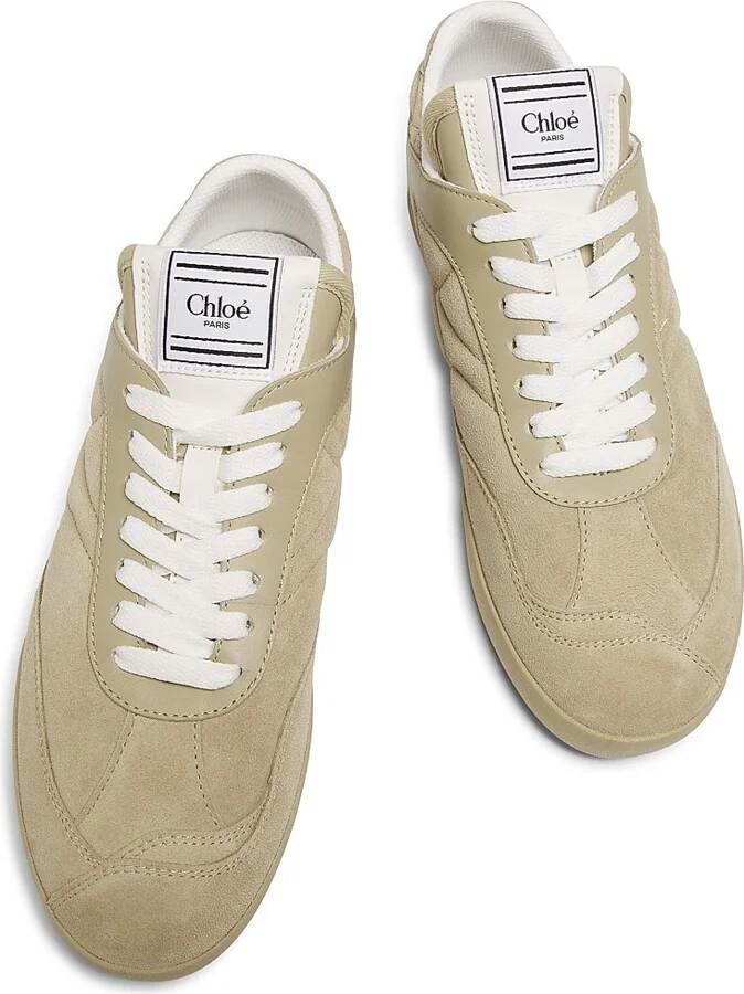 Women's Kick Quilted Low-Top Sneakers - Pale Khaki - Size 5 - Image 4