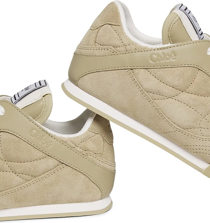 Women's Kick Quilted Low-Top Sneakers - Pale Khaki - Size 5 - Image 5