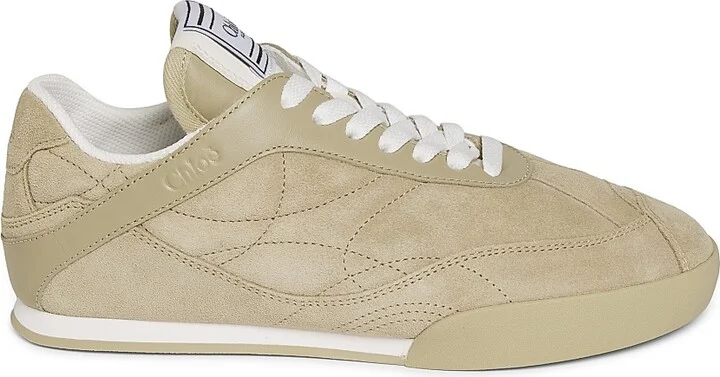 Women's Kick Quilted Low-Top Sneakers - Pale Khaki - Size 5