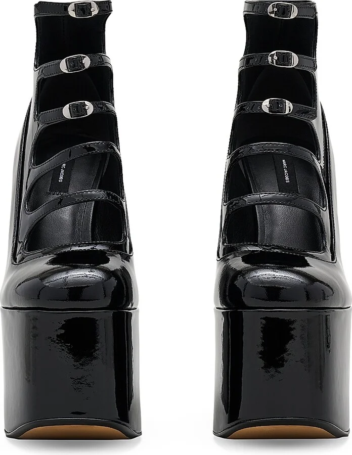 Women's Kiki 160MM Leather Platform Ankle Boots - Black - Size 5 - Image 3