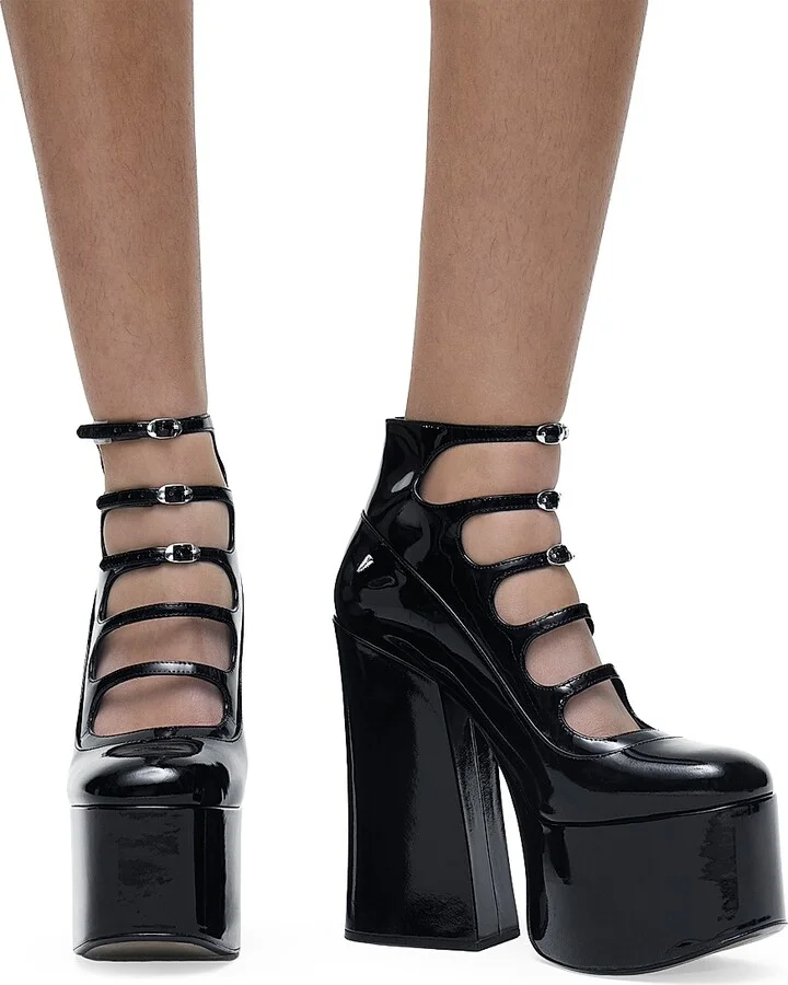 Women's Kiki 160MM Leather Platform Ankle Boots - Black - Size 5 - Image 7