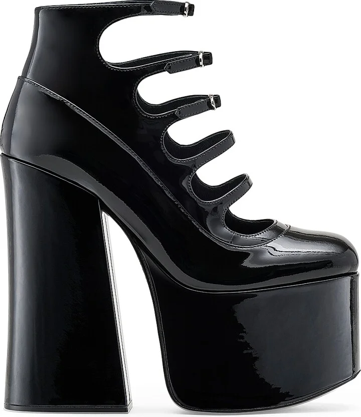 Women's Kiki 160MM Leather Platform Ankle Boots - Black - Size 5