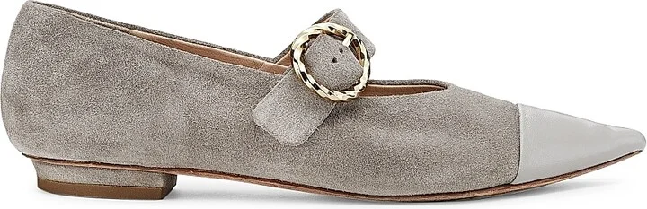 Women's Kiki Flat Buckle Ballet Flats - Grey - Size 6