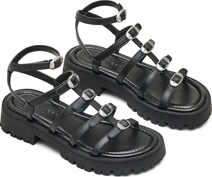 Women's Kiki Leather Gladiator Sandals - Black - Size 5 - Image 2