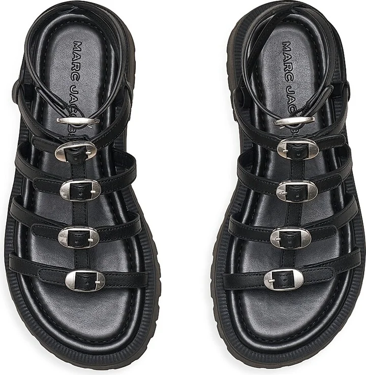 Women's Kiki Leather Gladiator Sandals - Black - Size 5 - Image 3