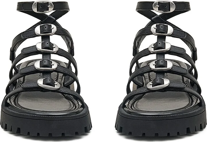 Women's Kiki Leather Gladiator Sandals - Black - Size 5 - Image 4