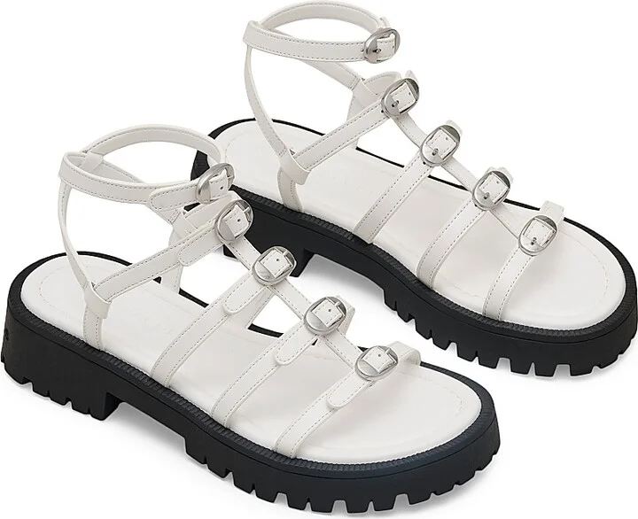 Women's Kiki Leather Gladiator Sandals - Black - Size 5 - Image 9