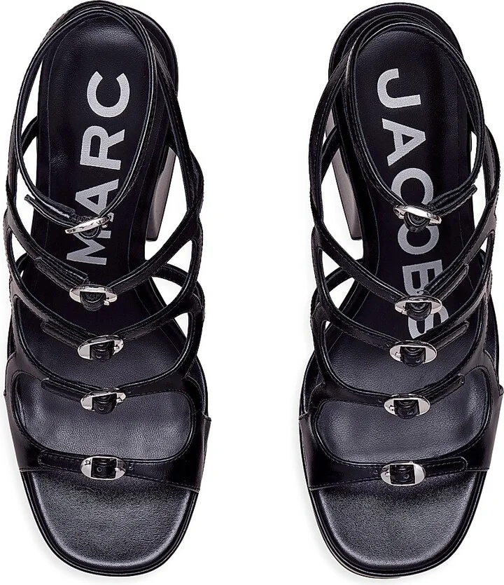 Women's Kiki Leather Platform Pump Sandals - Black - Size 8 - Image 3